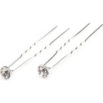 Štrasová vlásenka s čirým kamínkem, stříbrná - 1 kus 8000863