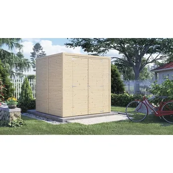 Zahradní stavba Dřevěný zahradní domek Bertilo Cubico 3 Fineline 207 x 202 cm přírodní