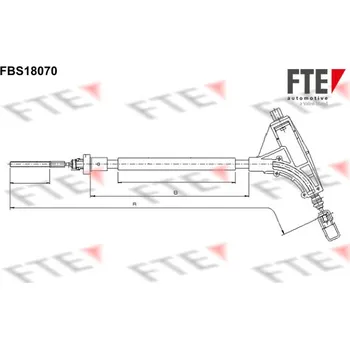 Lanko parkovací brzdy Tažné lanko, parkovací brzda FTE 9250531