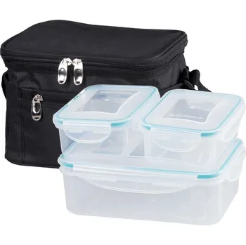 Dóza na potraviny Dóza MagicHome, hranatá, s termo taškou, sada 3 ks, 1x1,5lit, 2x0,5 lit