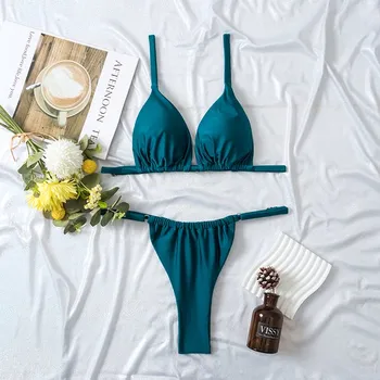 Dámské plavky Dámské plavky dvojdílné "T-string" Barva: modrá 5, Velikost: M