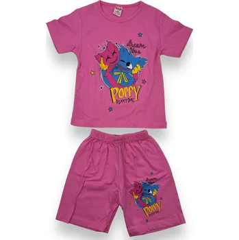 Dívčí pyžamo Poppy playtime Dívčí letní komplet růžové barvy Huggy Wuggy 01 Barva: Růžová, Velikost: 110