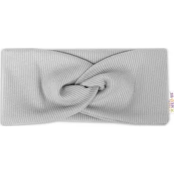 Dětská móda Baby Nellys Hand Made Dvouvrstvá žebrovaná čelenka, šedá, Velikost koj. oblečení 56-62 (0-3m)