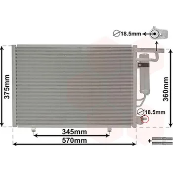 Klimatizace automobilu Kondenzátor, klimatizace VAN WEZEL 18015704