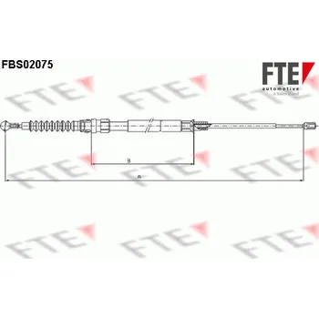 Lanko parkovací brzdy Tažné lanko, parkovací brzda FTE 9250076