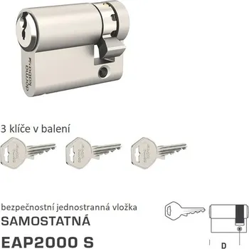 Vložka do dveří DK - EAP2000 S jednostranná 40 mm NP - Nikl perla