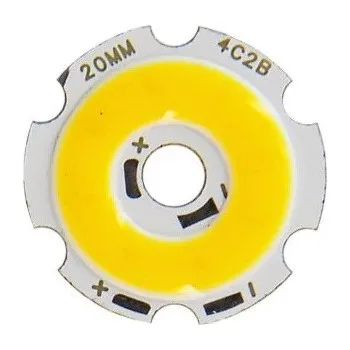 LED páska COB LED Dioda ⌀20mm, 2W, Teplá bílá