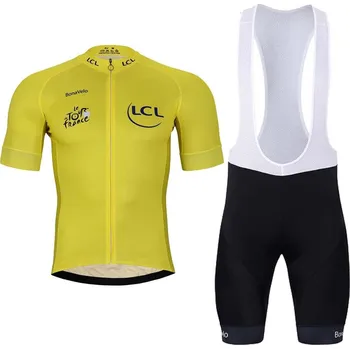 cyklistický dres BONAVELO Cyklistický krátký dres a krátké kalhoty - TOUR DE FRANCE 2025 - černá/žlutá