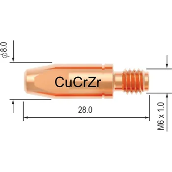 Příslušenství ke svářečce ABICOR BINZEL Průvlak BINZEL M6/8/28, CuCrZr - 1,2 mm 140.0382