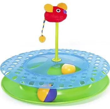 Hračka pro kočku Koulodráha PETSTAGES Cheese Chase s myškou 30x30x6cm