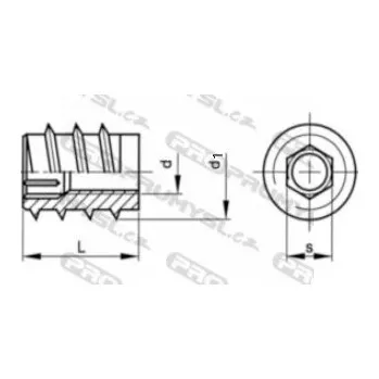 Matice Matice závrtná kuželová - inbus M6x13 pozink