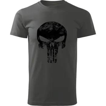 E-ARMY Tričko krátký rukáv - Punisher - Tmavě Šedá Velikost: S