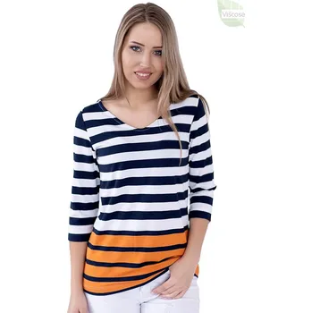 Dámská halenka 1090 se vzorem barevných pruhů Hajdan Barva/Velikost: oranžová / XXL