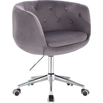 LuxuryForm DESIGN Kosmetické křeslo MONTANA VELUR na stříbrné podstavě s kolečky - šedé
