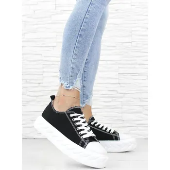 Dámské tenisky Gomer Černé plátěnky na platformě UB17B Velikost: 36