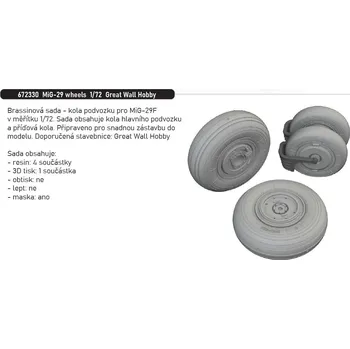 Plastikový model Eduard 1/72 MiG-29 wheels (GREAT WALL HOBBY)