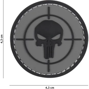Nášivka FOSCO - USA - V.O. Nášivka Punisher - Terč - VELCRO - 3D PVC - ŠEDÁ