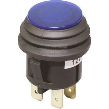 Auto elektroinstalace Vypínač stiskací OFF-ON 1pol.12V/20A modrý