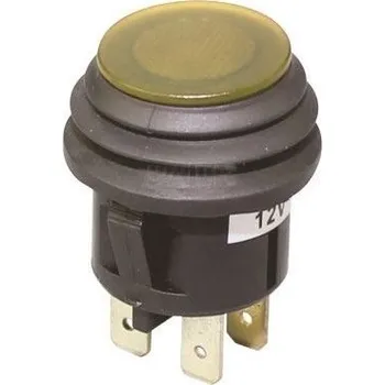 Auto elektroinstalace Vypínač stiskací OFF-ON 1pol.12V/20A žlutý
