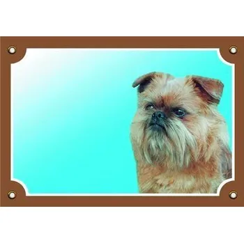 Domovní cedule Barevná cedulka Pozor pes, Grifonek bruselský