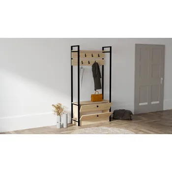 Předsíňová stěna ASIR Předsíňová stěna MANOLYA dub sapphire černá