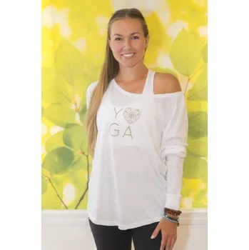 Bílé triko YOGA s dlouhým rukávem S