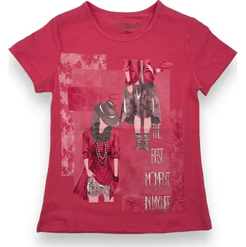 Dívčí tričko Kugo Dívčí trička s krátkým rukávem ZORA Barva: Fuchsiová, Velikost: 164