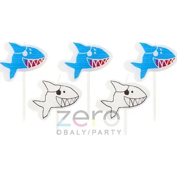 Dortová svíčka Svíčka narozeninová 'Žralok' (5 ks) - mix