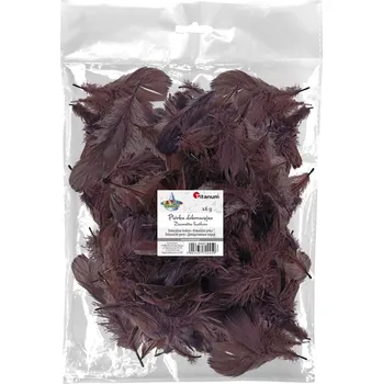 Svatební dekorace Titanum Pírka, Peří, HNĚDÁ, 5-12 cm, 16g/1bal.