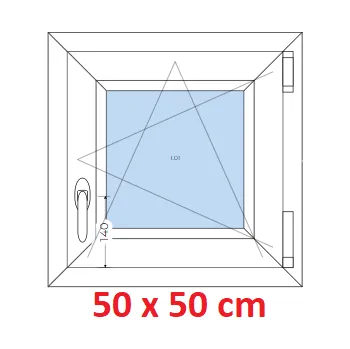 Okno Soft Plastové okno 50x50 cm, otevíravé a sklopné