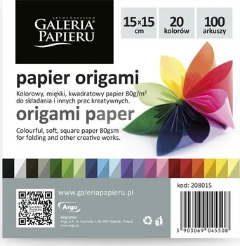 Barevný papír Galeria Papieru Origami papír 15 x 15 cm 100 ks barevný