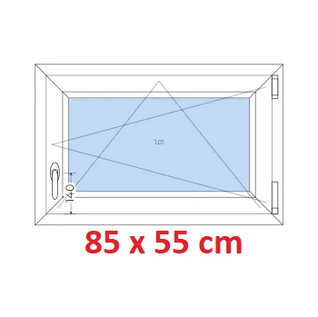 Okno Soft Plastové okno 85x55 cm, otevíravé a sklopné