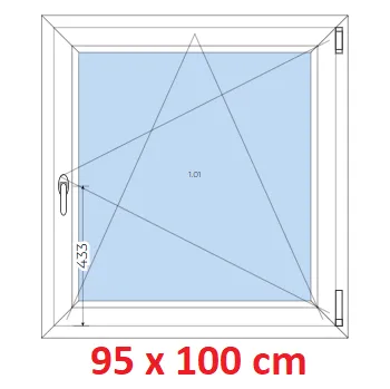 Okno Soft Plastové okno 95x100 cm, otevíravé a sklopné