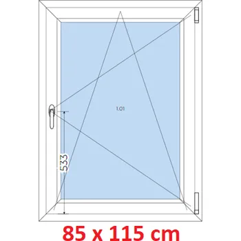 Okno Soft Plastové okno 85x115 cm, otevíravé a sklopné