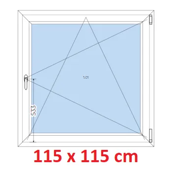 Okno Soft Plastové okno 115x115 cm, otevíravé a sklopné