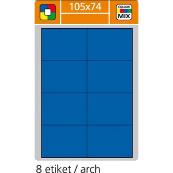 Samolepící etiketa Print etikety A4 pro laserový a inkoustový tisk - 105 x 74 mm (8 etiket/ arch) modrá, 100 listů