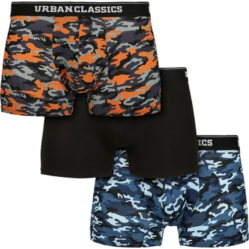 Boxerky boxerky pánské URBAN CLASSICS - 3-Pack - blue camo/orange