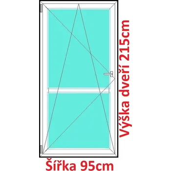 Okno Soft Balkonové dveře s příčkou 95x215 cm, otevíravé a sklopné