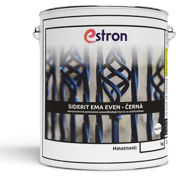 barva na kov Industry coat Kovářská barva eStron SIDERIT EMA EVEN, samozákladující antikorozní, polomatná, černá Hmotnost: 5 kg SIDERIT-EMA-EVEN-5