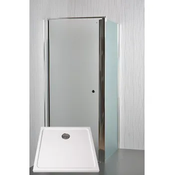 ARTTEC Sprchový kout rohový jednokřídlý MOON A 9 grape sklo 90 x 90 x 198 cm s vaničkou z litého mramoru POLARIS PAN04468