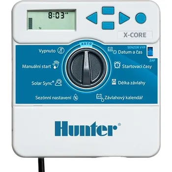 Zavlažovač HUNTER "X-Core(i)" 2 sekce, bez napájecího transformátoru (HUNTER "X-Core(i)" 2 sekce, Solar Sync, pauzy mezi sekcemi)