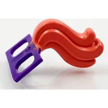 Hračka 18832pb03 Dark Purple Minifigure Costume Tail Horse with Coral Hair Pattern (Tmavě fialový kostým minifigurky koně s korálovým vzorem vlasů)