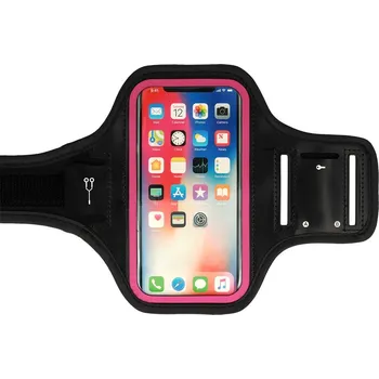 Pouzdro na mobilní telefon Sportovní pouzdro na ruku velikost XL černo-růžové (sportovní obal velikost XL)