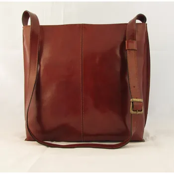 Kabelka Triton Ručně šitá kožená kabelka YVETA - česká výroba; hnědá