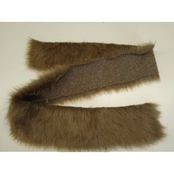 Pruh 10 cm x 150 cm - kožešina dlouhý vlas 40mm, zlatobéžová