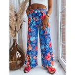 Dámské vzorované kalhoty DSTREET FLOWER EXPLOSION TMAVĚ MODRÁ unisize