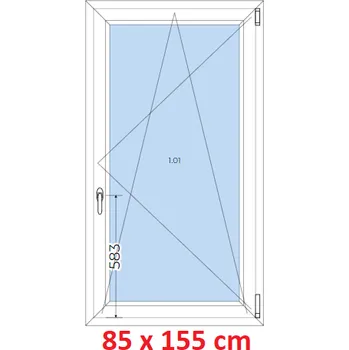 Okno Soft Plastové okno 85x155 cm, otevíravé a sklopné