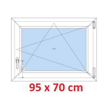 Okno Soft Plastové okno 95x70 cm, otevíravé a sklopné