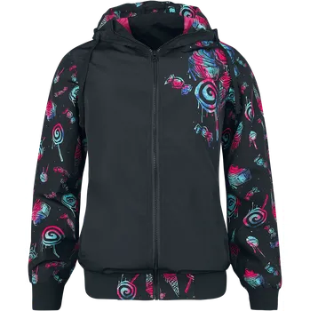 Přechodní bundy z Full Volume by EMP - Oversized, přechodní bunda s potiskem s bonbony - Ženy - černá