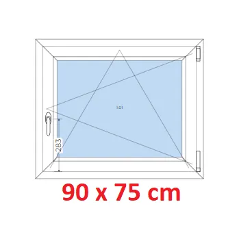 Okno Soft Plastové okno 90x75 cm, otevíravé a sklopné